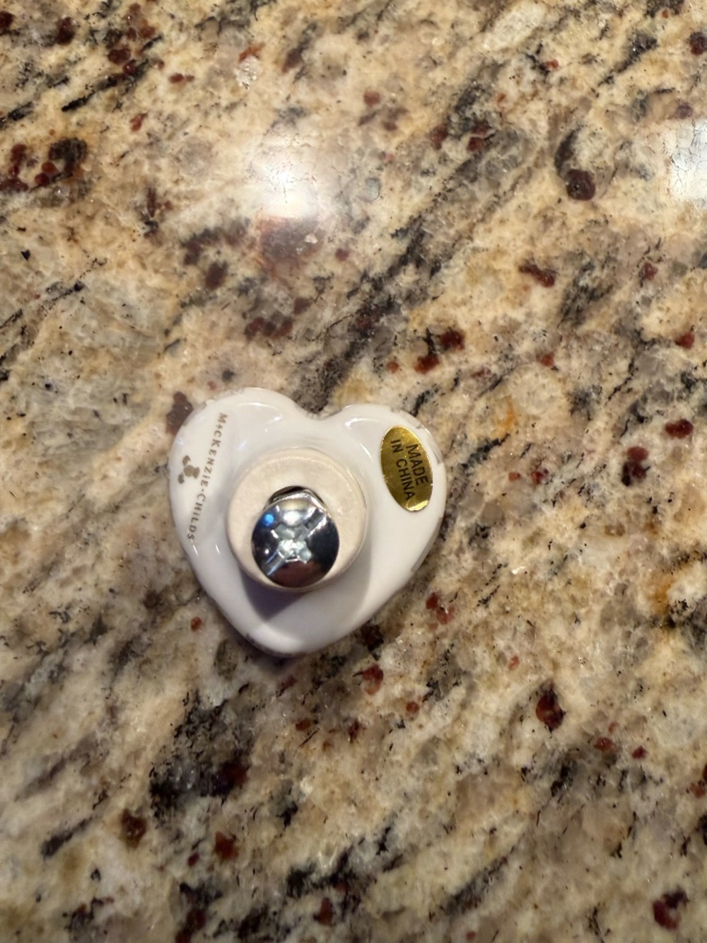 MacKenzie - Childs Sterling Check Heart Knobs - Picture 7 of 8